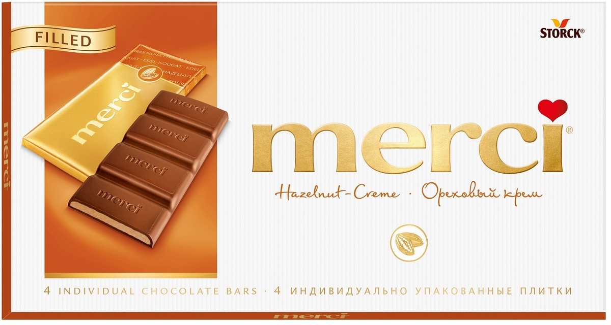 Merci Шоколад с ореховым кремом, 112 г — купить в интернет-магазине ...