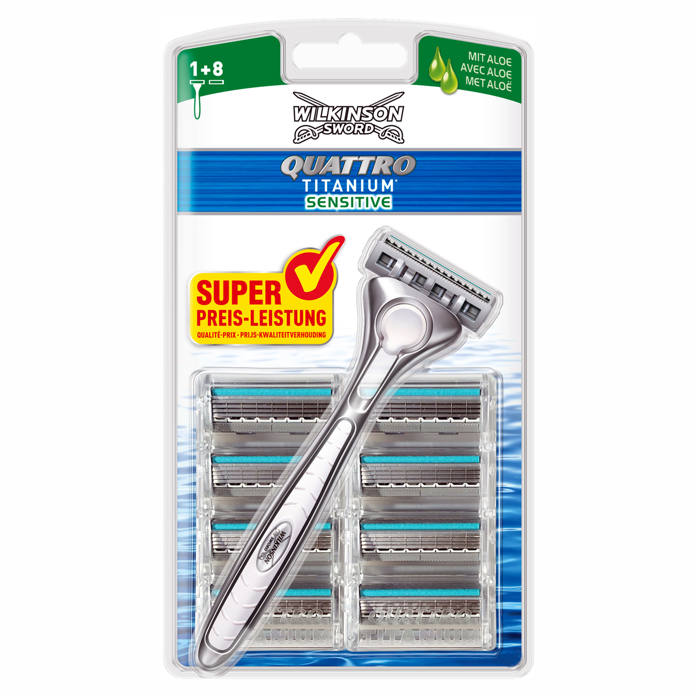 Wilkinson Sword Бритва Schick "Quattro Titanium Sensitive", 4-лезв ...