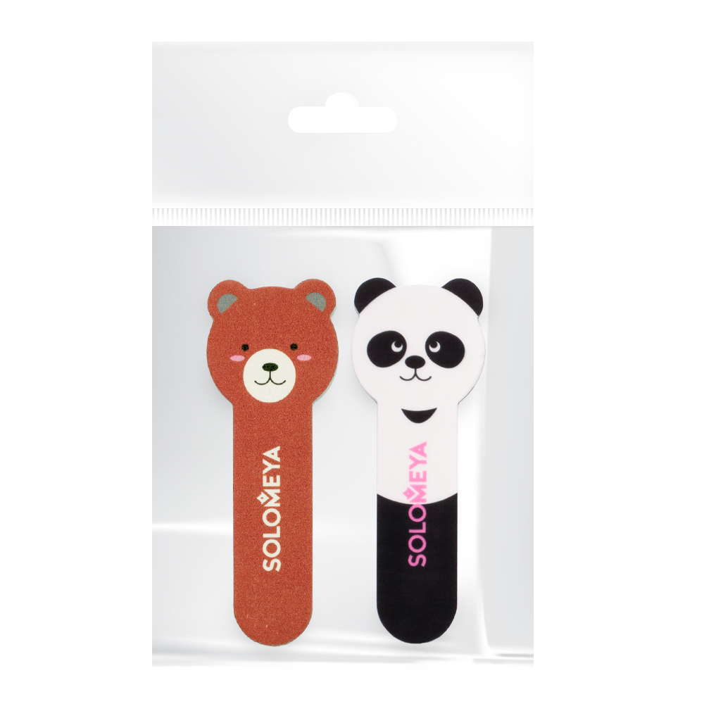 Набор для натуральных и искусственных ногтей: пилка Медвежонок/Little Bear Nail File 180/220 грит и полировщик для ногтей Маленькая Панда/Llittle #400/3000