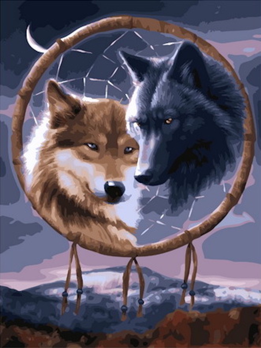 Алмазная живопись волки