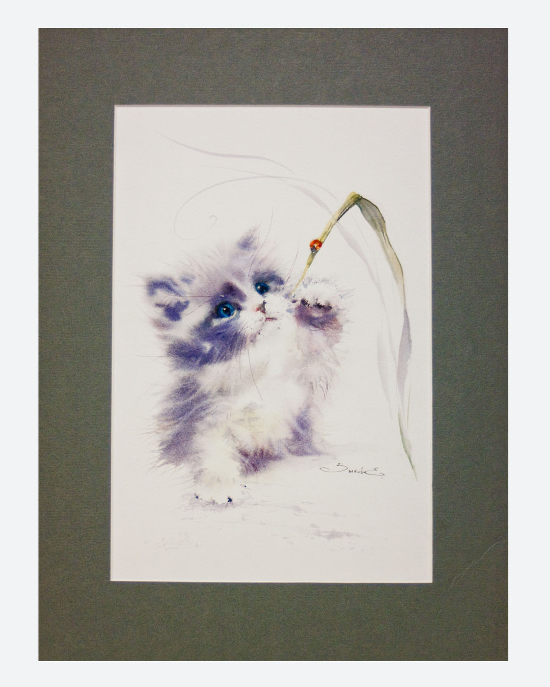 Картина, принт (печать на акварельной бумаге), \"Познание мира\" (темное ...