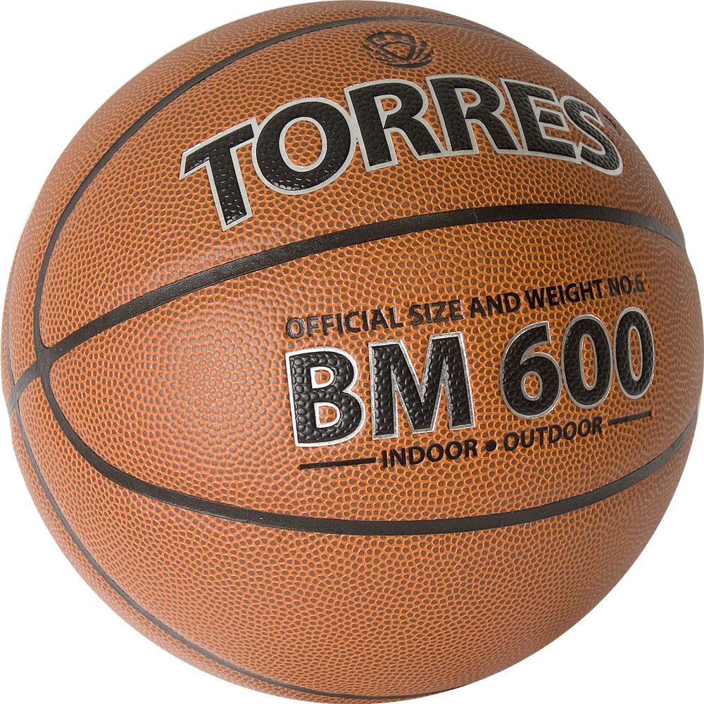 Мяч баскетбольный TORRES BM600 B32026, размер 6, полиуретан