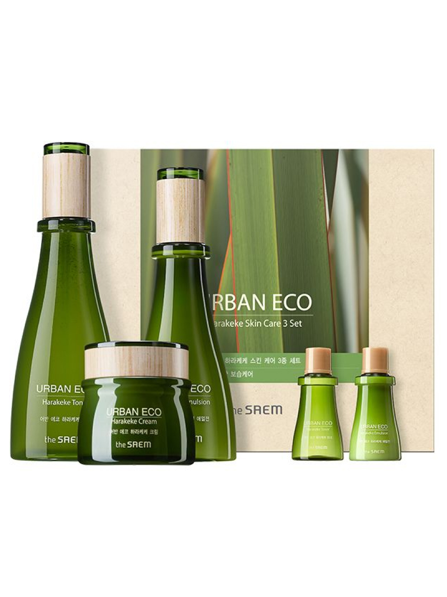 The saem care. Urban Eco Harakeke Skin Care 3 Set. Набор the Saem Urban Eco Harakeke Skin Care 3 Set. Urban Eco Harakeke root Mini Set 31мл/10мл/8мл. The Saem Set Urban Eco Harakeke набор.