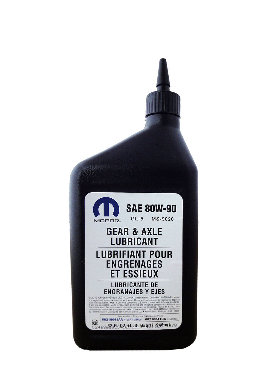 Трансмиссионное масло MOPAR Gear& Axle Lubricant SAE 80W90 (0,946л
