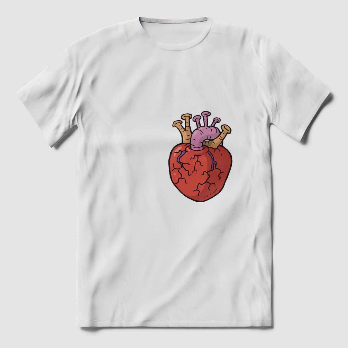 Принт на футболку сердце
