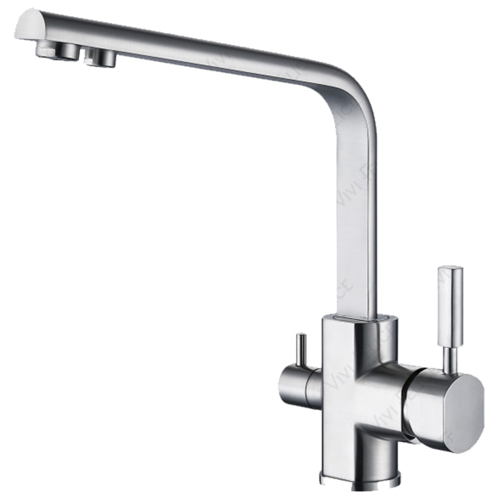 Смеситель для кухни под фильтр Vivi Felice 1516-2 NICHEL Латунь Аэратор ...