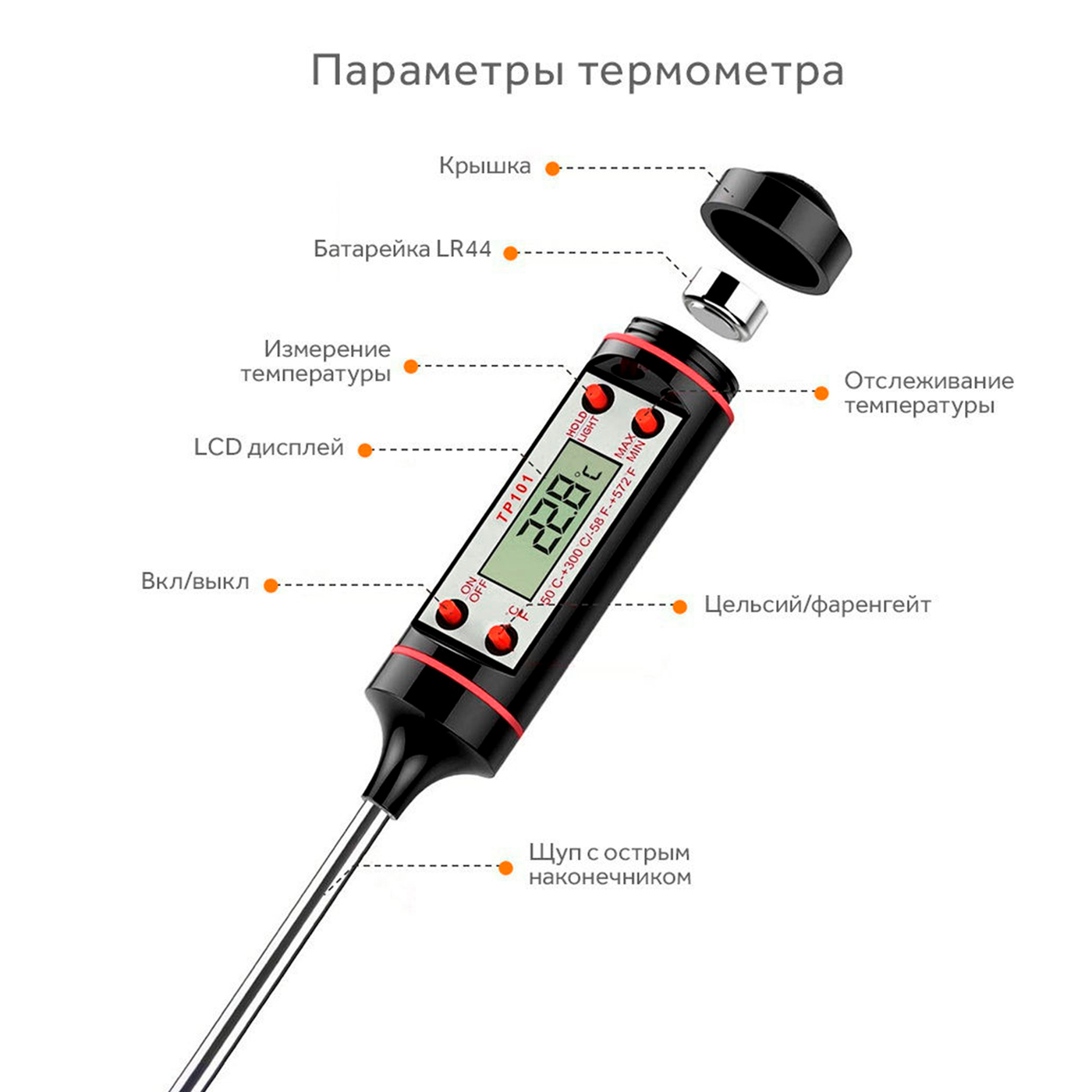 Термометр кулинарный/Термощуп кулинарный/Термометр электронный кухонный