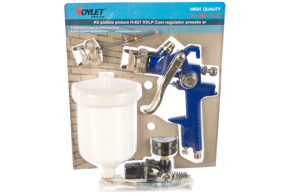 Краскопульт пневматический Voylet H-827-KIT, 1.4 мм, 600 мл, блистер ...