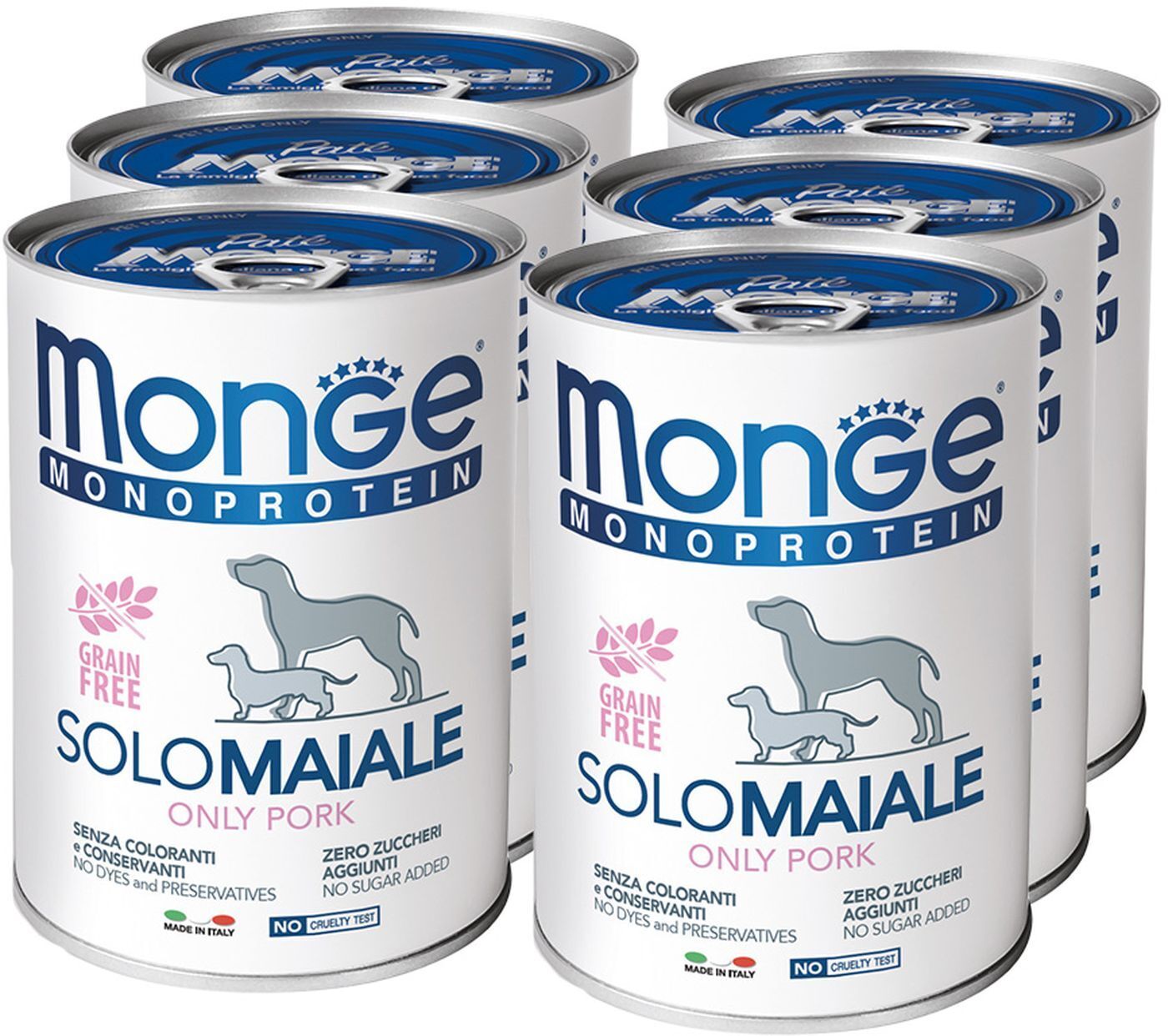 Консервы Monge Dog Monoprotein Solo, для собак, паштет из свинины, 6 шт ...