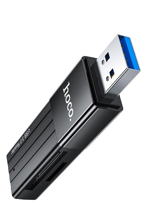 Переходник HOCO HB20 USB 3.0 Картридер, для SD и Micro SD, черный