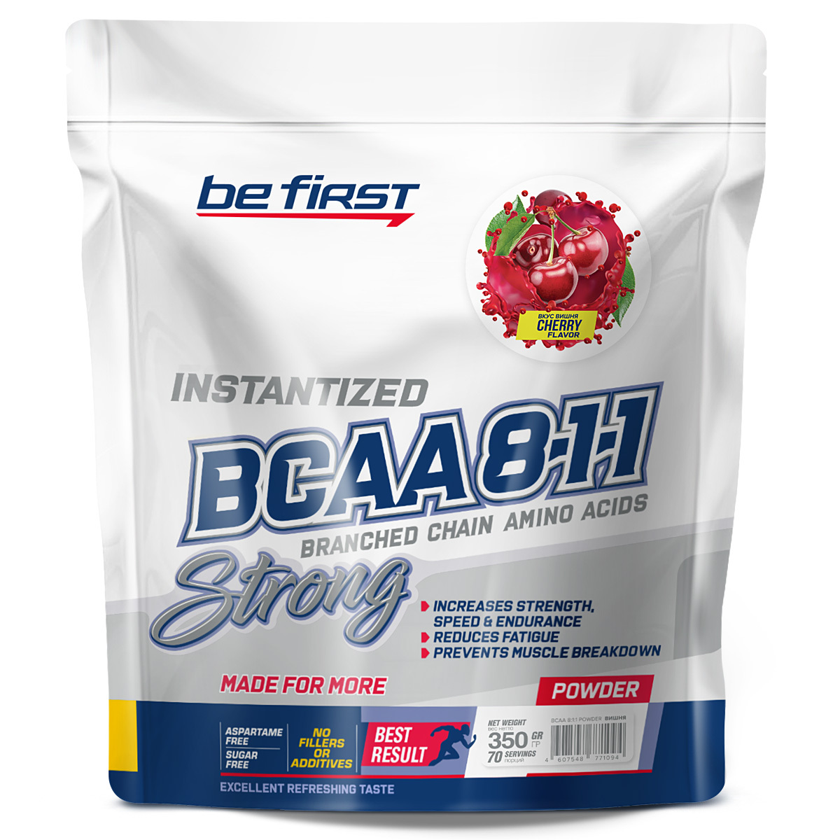 Аминокислоты БЦАА порошок Be First BCAA 8:1:1 Instantized Powder 350 гр, вишня