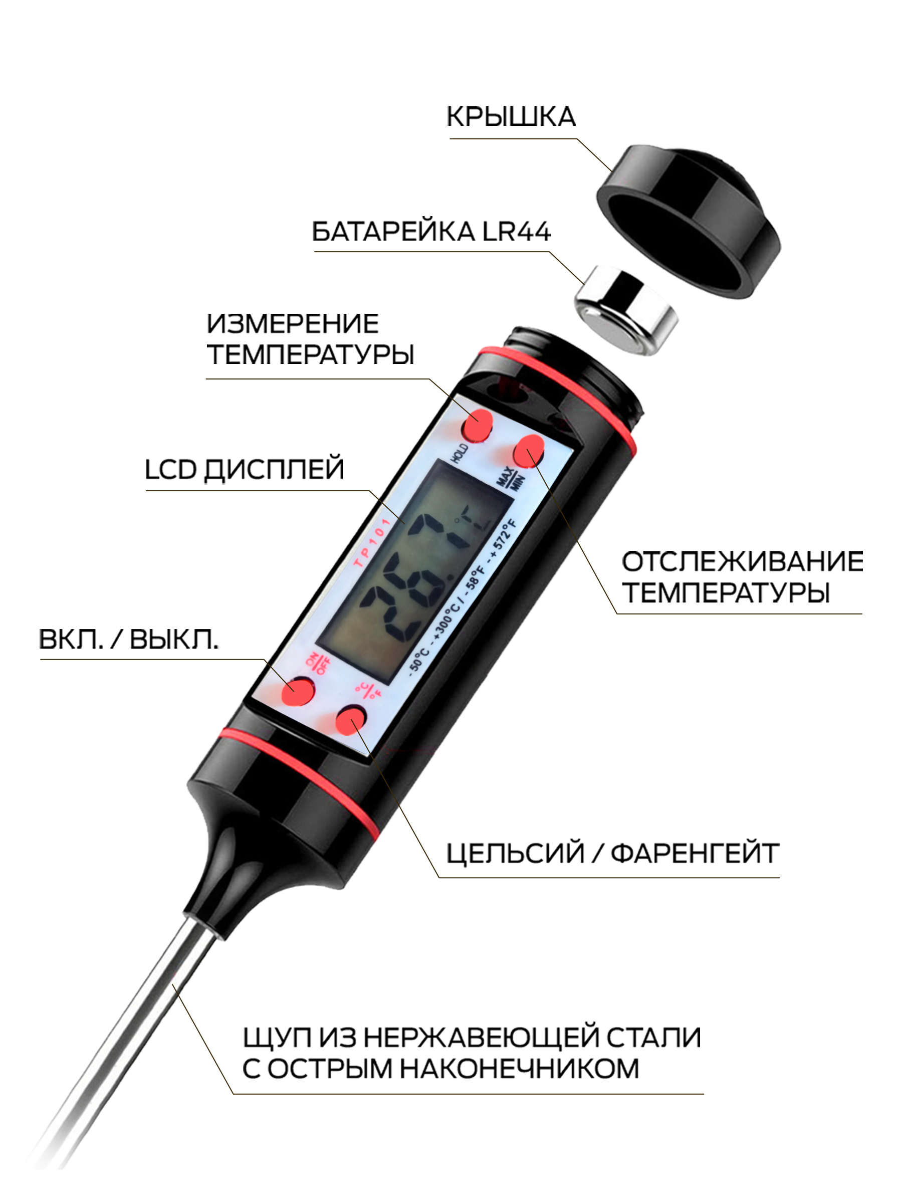 Термометр кулинарный. Термометр tp101. Щуп-термометр кухонный... Термометр кулинарный для жидкостей. Термометр кулинарный с щупом.