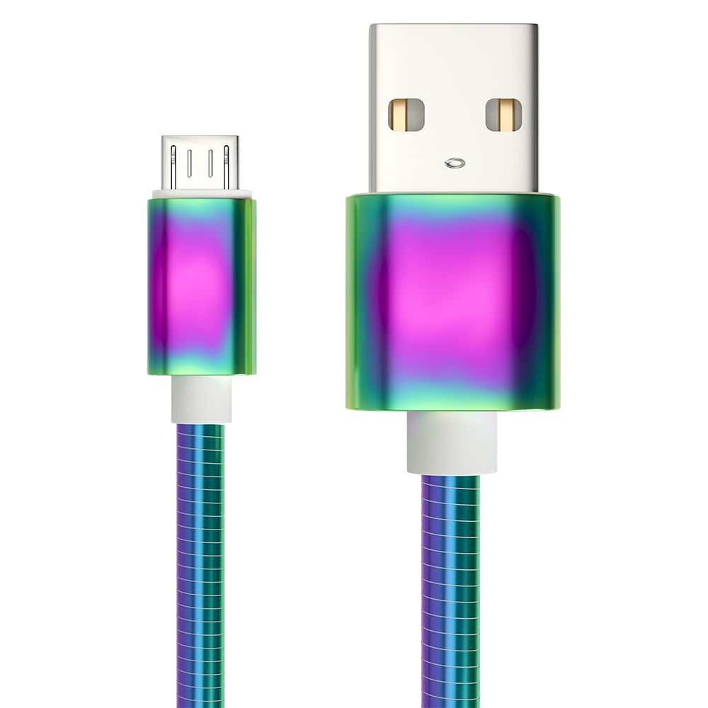 Характеристики Градиентный кабель для зарядки телефона 1 метр micro usb .