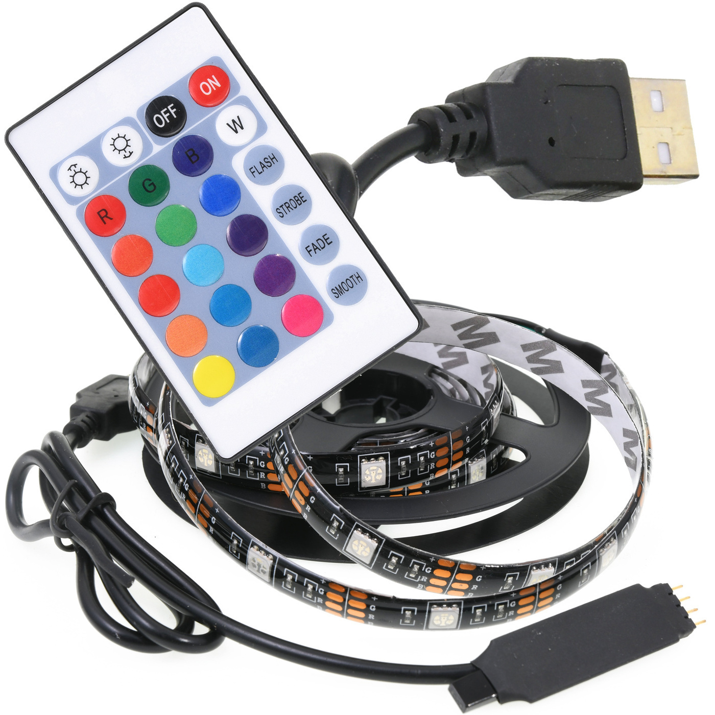 Светодиодная лента 5V RGB USB DLED VIBE SMD5050 (комплект 3 метра ленты с пультом)