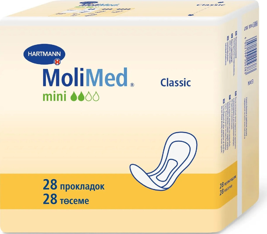 Hartmann Molimed Classic Mini Прокладки урологические для женщин, 28шт ...