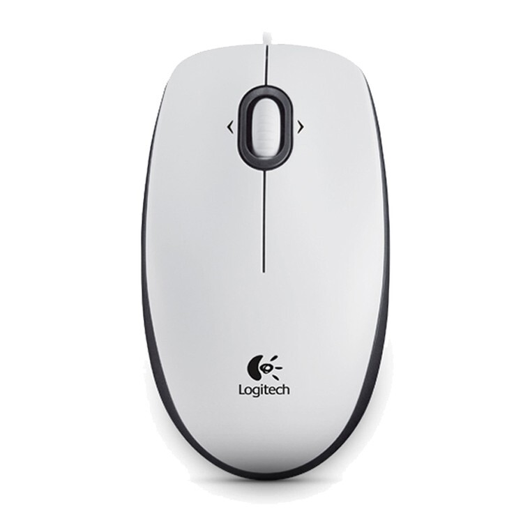 LogitechМышьпроводнаяB100,белый