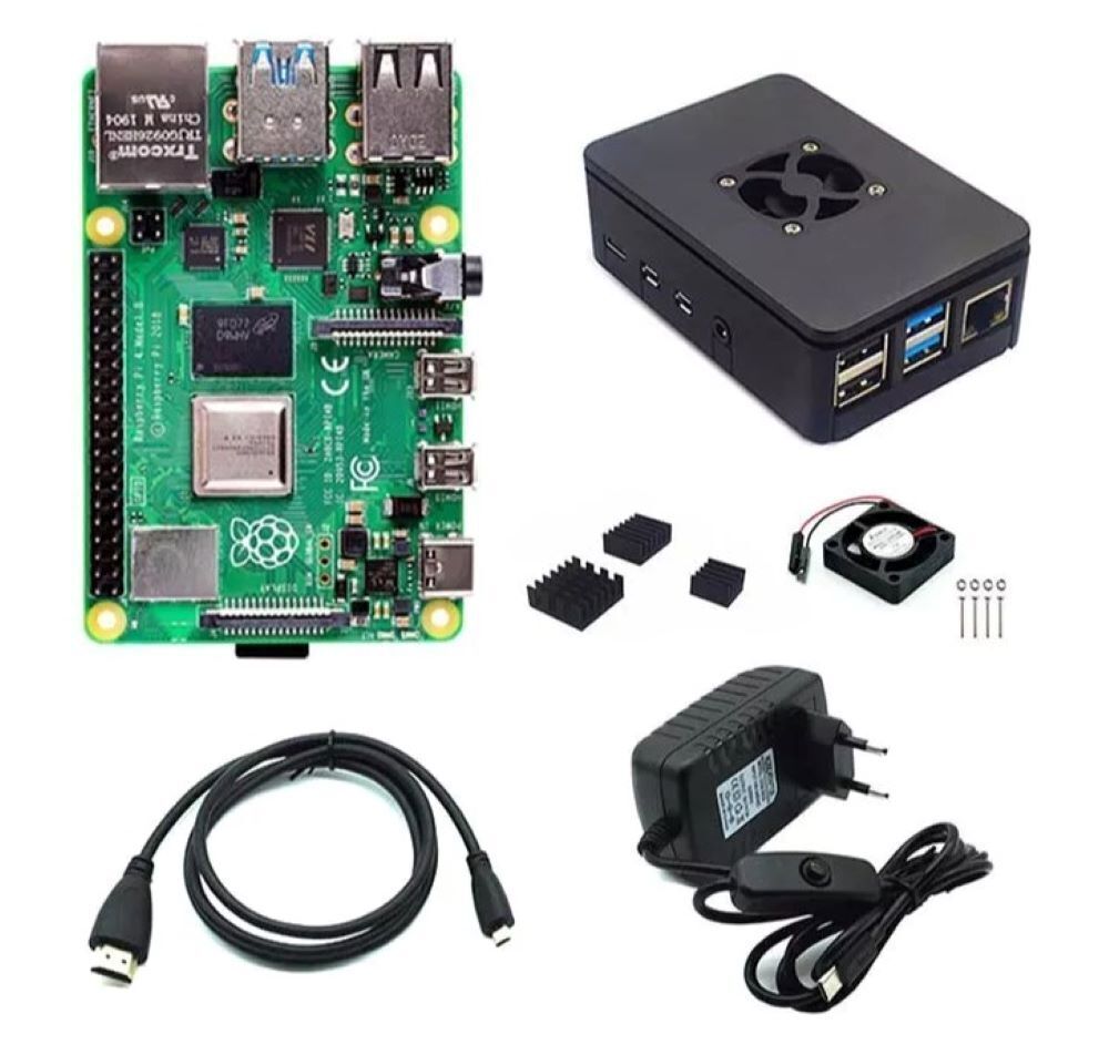 Микрокомпьютер Raspberry Pi 4 Model B 4Gb+корпус,4 радиатора ...
