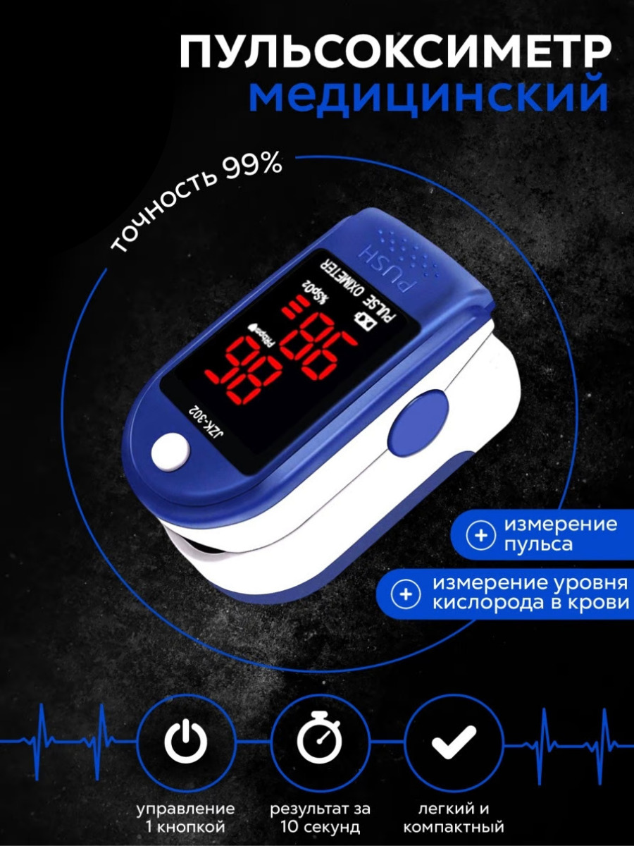 Пульсоксиметр (тонометр) 2в1 / пульсометр - оксиметр медицинский на ...