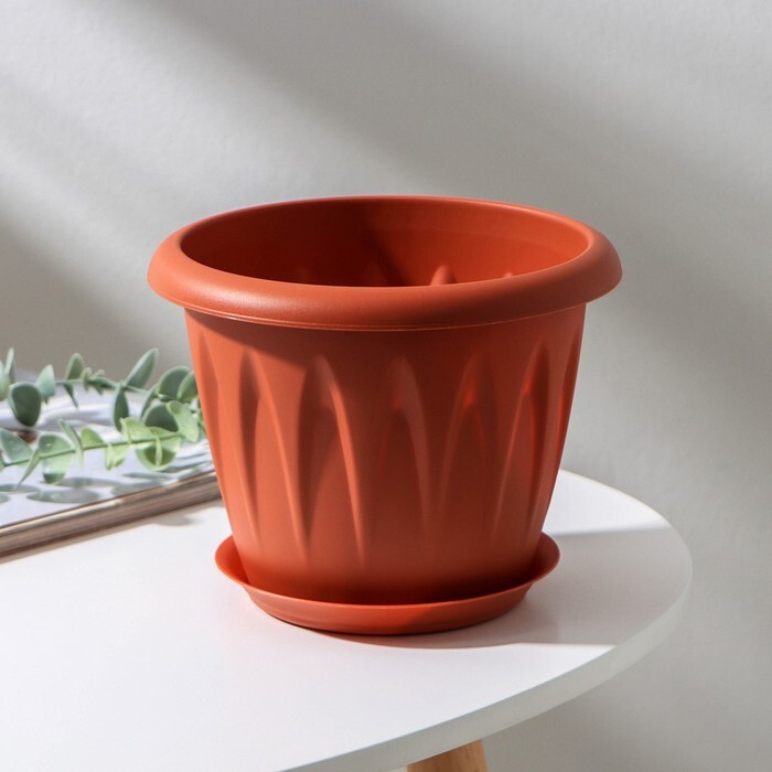 кашпо топрак 47л с поддоном террак. 6л терракот. кашпо saburg. горшок антик 4. кашпо гамма d25, 4,2л терракот с под.