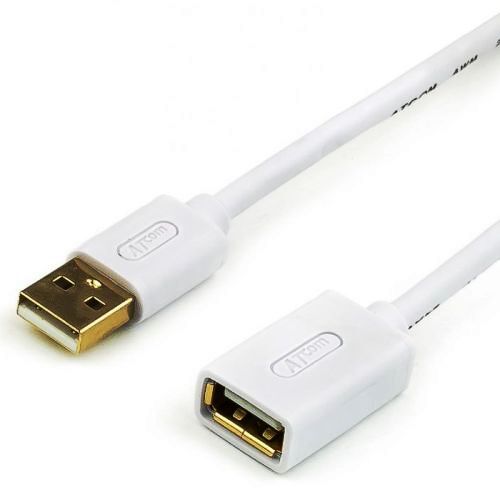 УдлинительAtcom,кабельUSB2.0Am-AfAT3790,3метра,белый