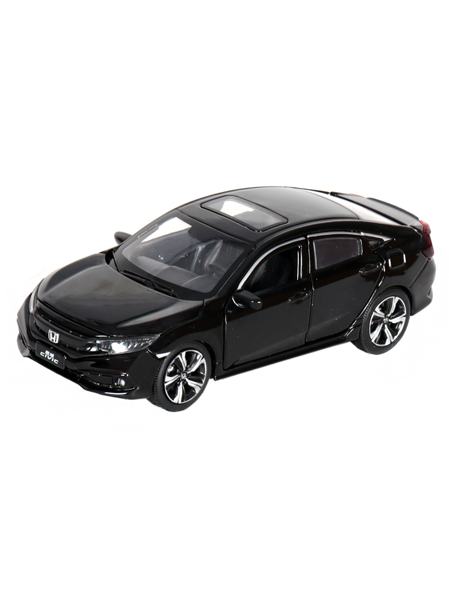 Модель машины 1:32 Honda Civic 14,5см свет, звук, инерция Черный - купить с  доставкой по выгодным ценам в интернет-магазине OZON (511911024)