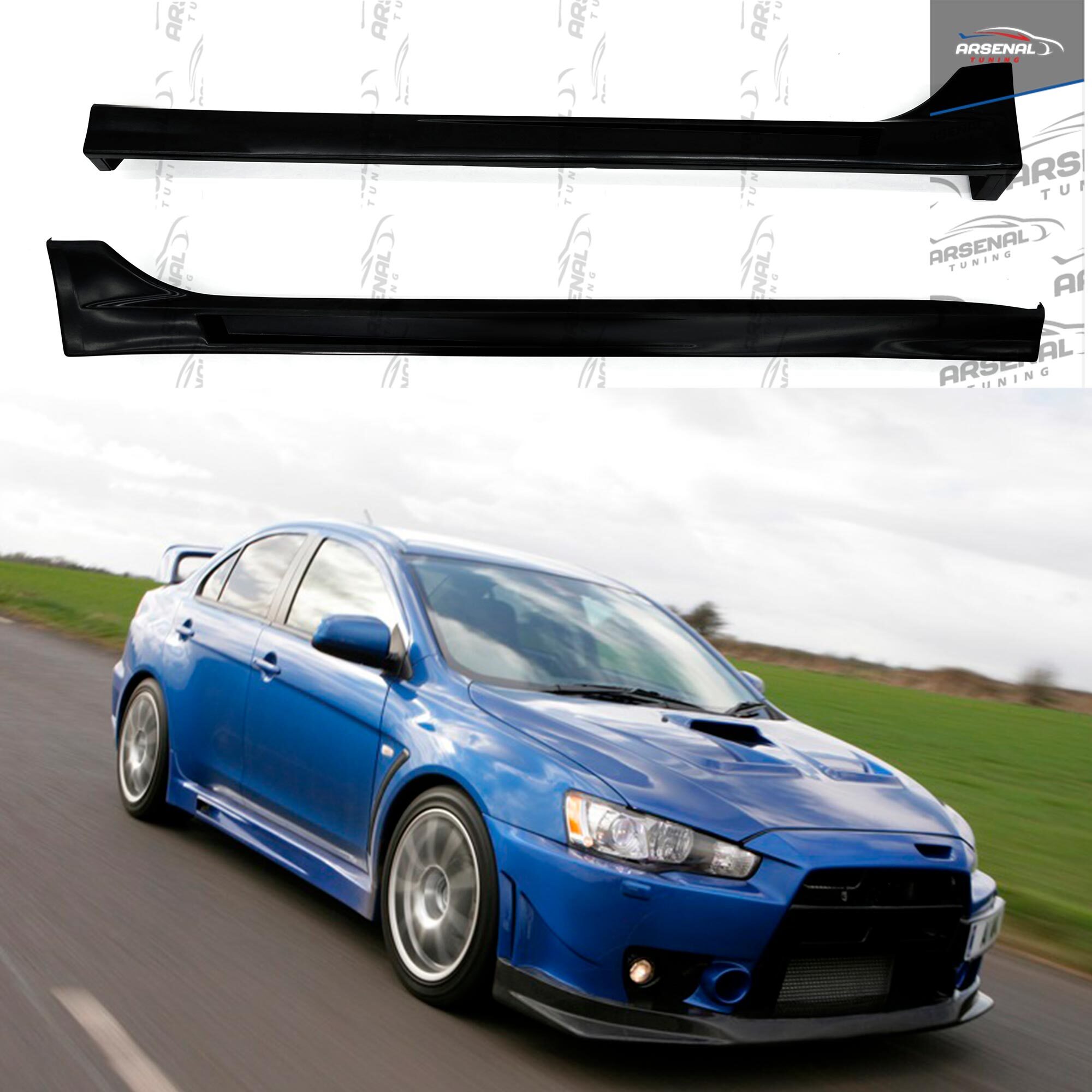 Накладки на пороги RPM для автомобиля Mitsubishi Lancer X (Митсубиши Лансер  10) (2007-2015) купить по низкой цене в интернет-магазине OZON (514851468)