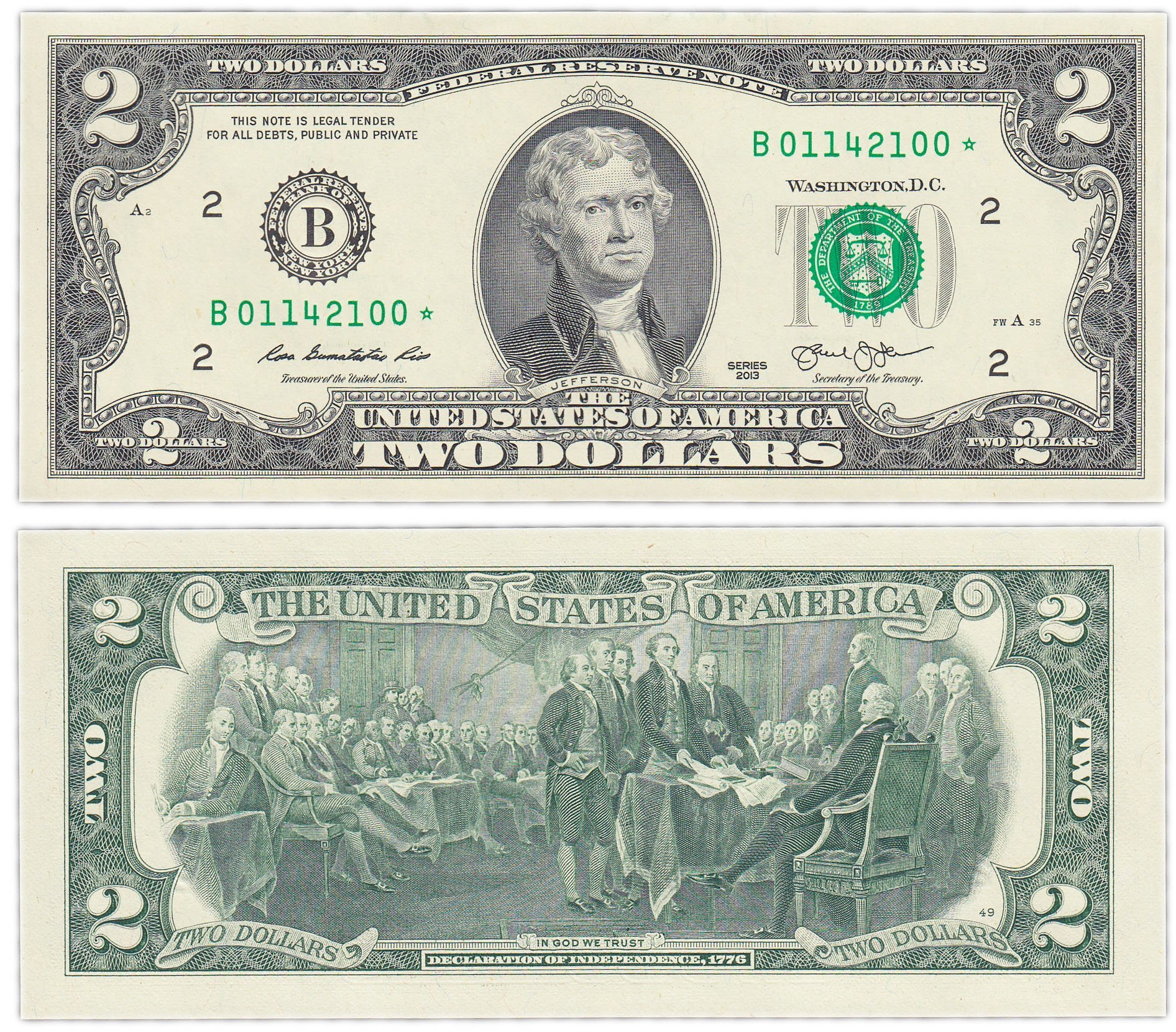 Бумажный доллар цена. Банкнота 2 доллара США. Двухдолларовая банкнота США.