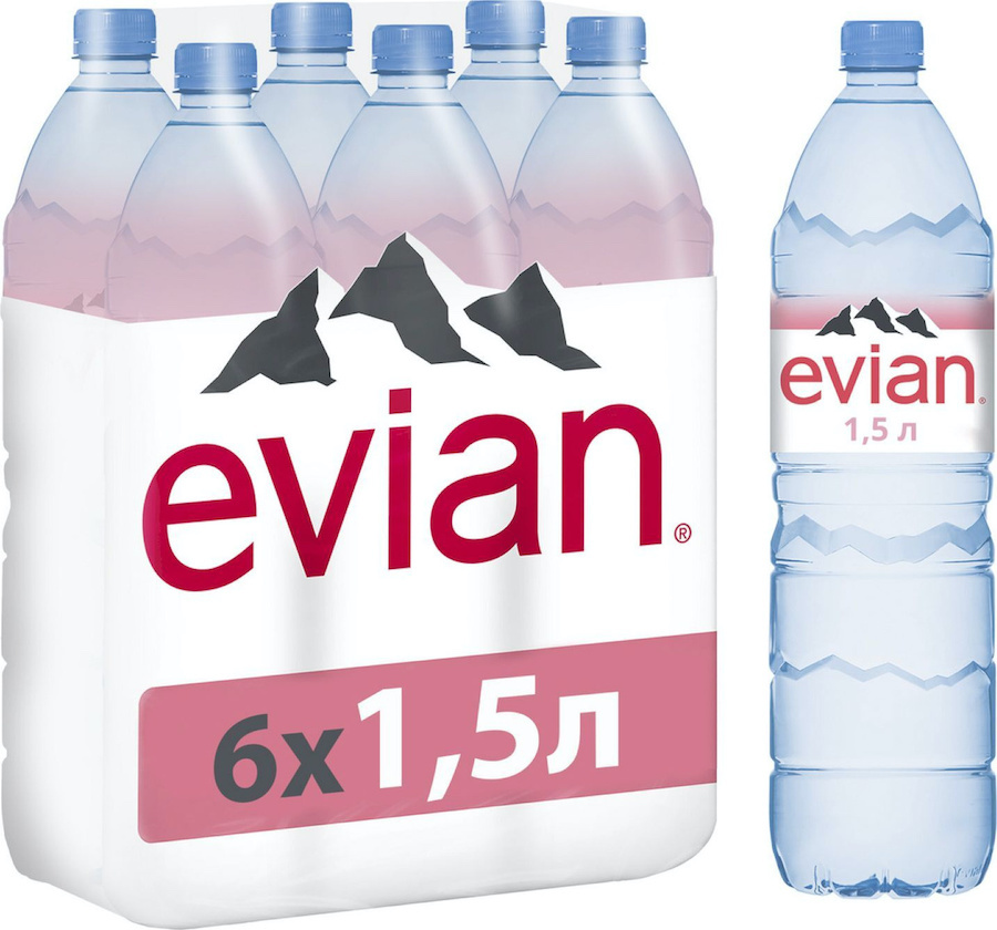 Evian Вода Минеральная Негазированная 6шт