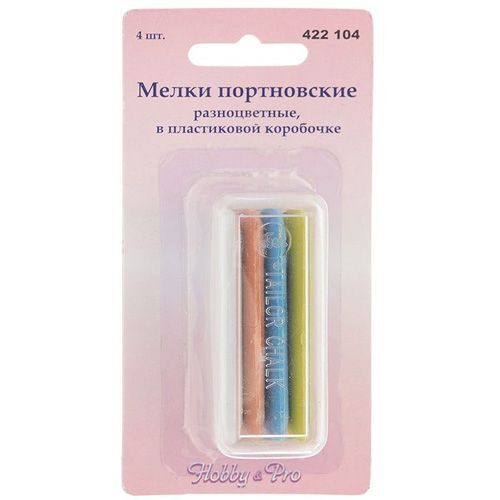 Мелки для ткани Hobby&Pro, Портновские мелки, разноцветные, 4 шт