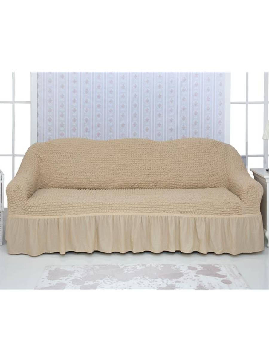 Чехолнадивантрехместный,диван3-хместныйсоборкой,универсальныйнарезинкесподлокотниками