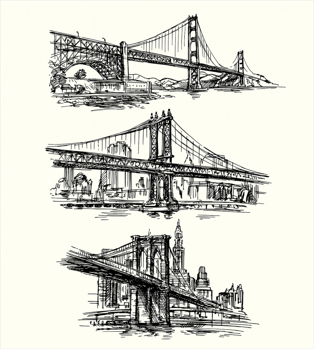 Мосты в графике эскиз