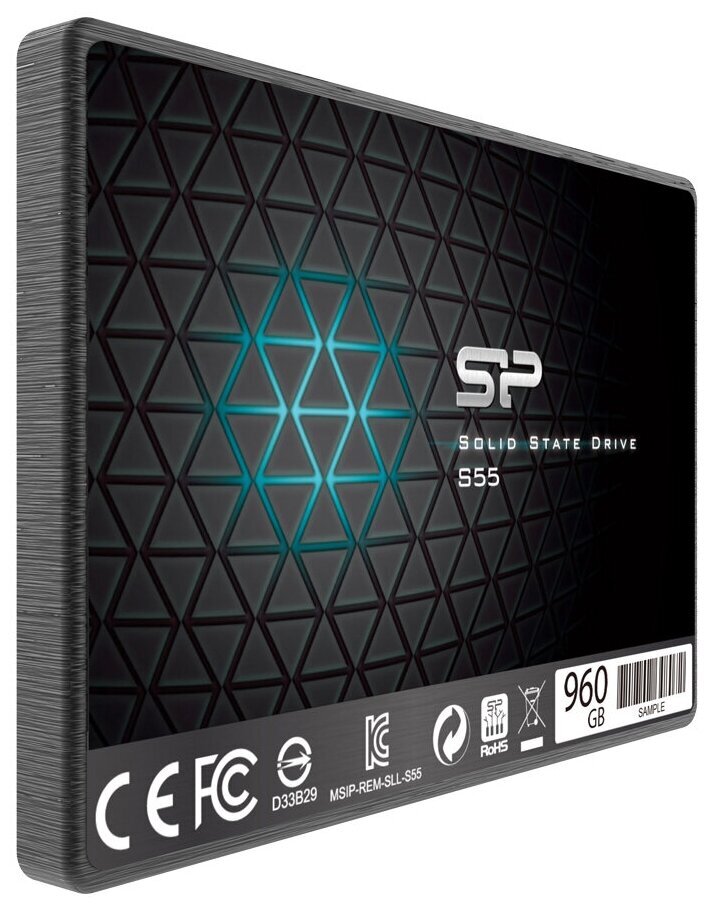 Silicon Power 960 ГБ Внутренний SSD-диск SSD диск 2.5" Slim S55 960 Гб SATA III TLC SP960GBSS3S55S25 (SP960GBSS3S55S25)