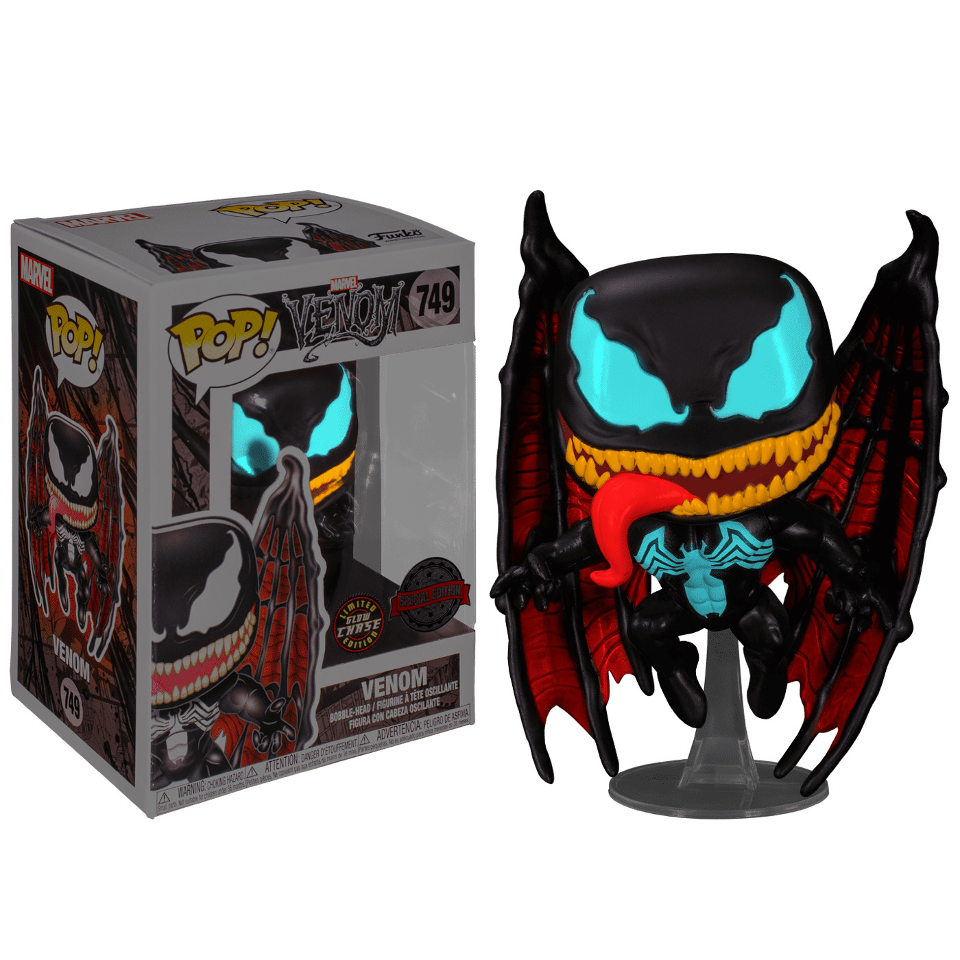 Фигурка Веном с крыльями светящийся Venom with Wings GitD из комиксов Марвел 749