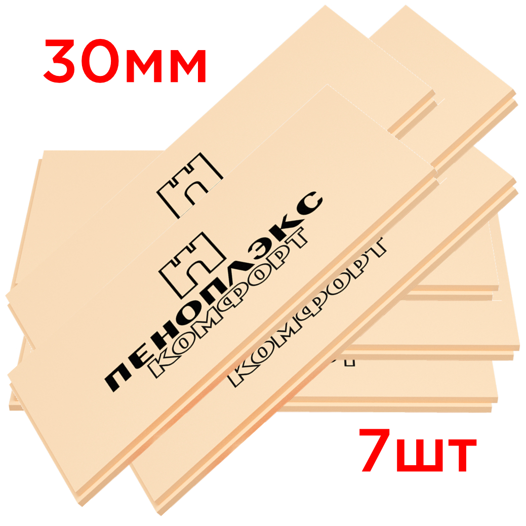 Пеноплэкс30ммКОМФОРТутеплительизэкструзионногопенополистирола30х585х1185мм(7плит)