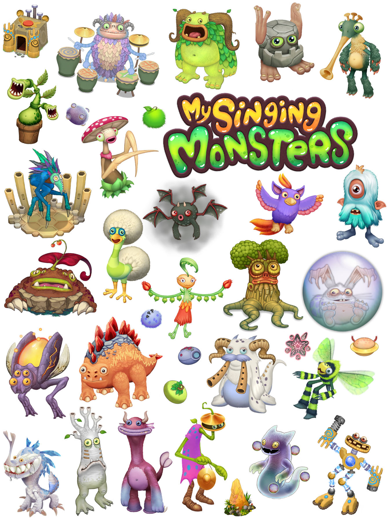 Набор наклеек стикеров My Singing Monsters v2 - Мои поющие монстры - купить  с доставкой по выгодным ценам в интернет-магазине OZON (601733393)