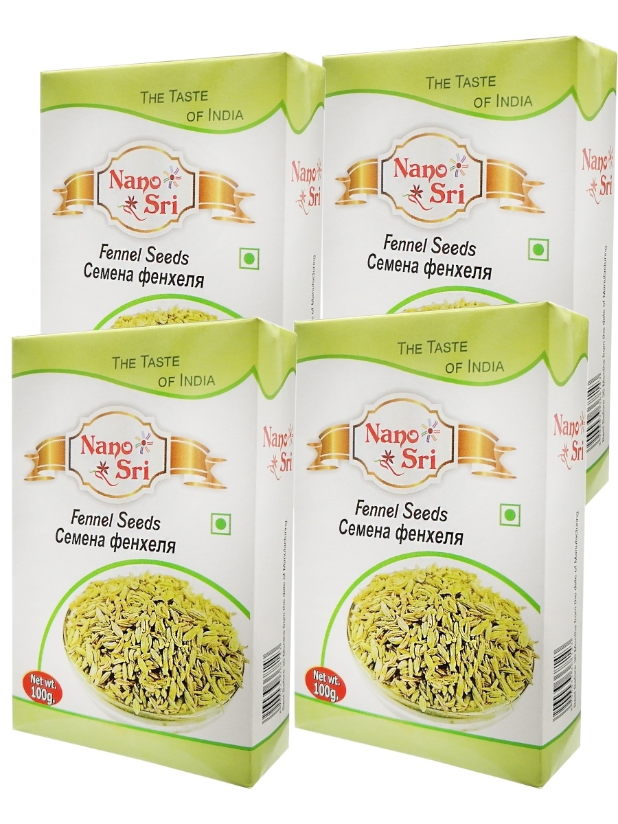 Семена фенхеля (Fennel Seeds) Nano Sri, 100 г - 4 шт