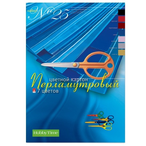 Картон цветной А4 Bruno Visconti, 7 листов, 7 цветов, мелованный