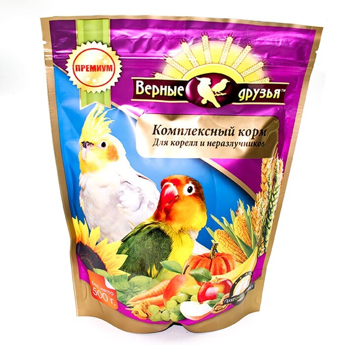 корм для кореллы. витапол корм. корм для попугая кореллы. корм "верные друзья" для корелл и средних попугаев 500гр. верные друзья корм для средних попугаев 500г x10.