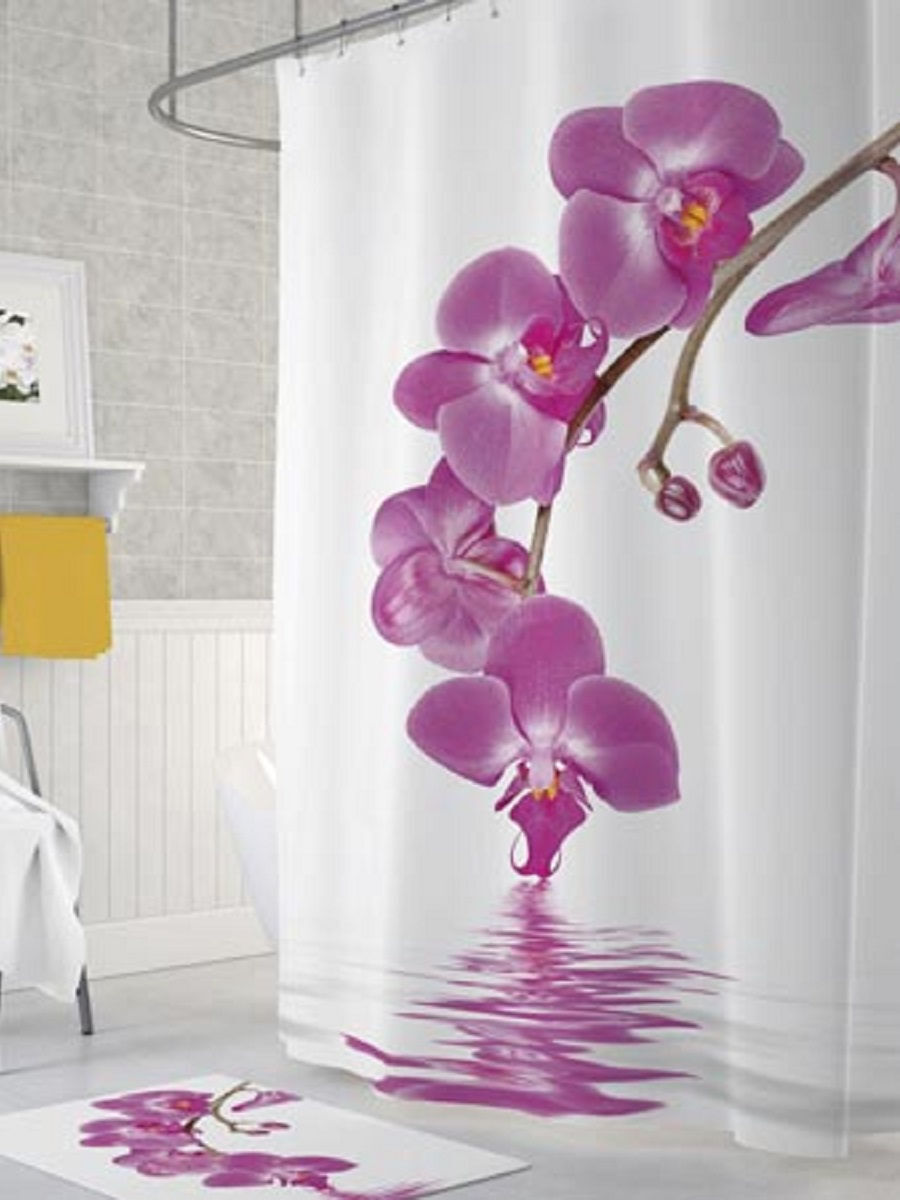 Шторы для ванн полиэстер TROPIKHOME Digital Printed Orchid