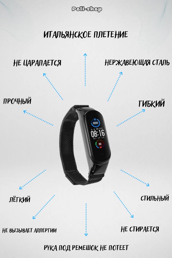 Ремешок mi band 5 с рисунком