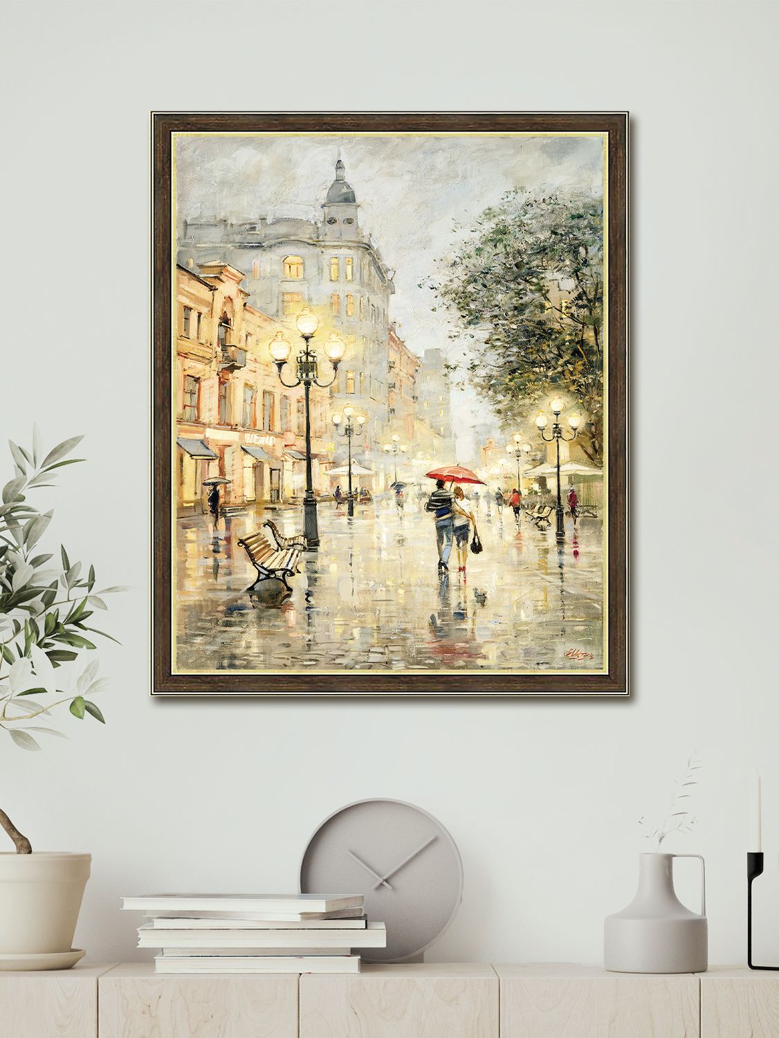 Картина на стену для интерьера Арбатские огни, 47х57 см, на холсте  бумажном, в рамке, город пейзаж, Москва/Графис - купить по низкой цене в  интернет-магазине OZON (269779135)