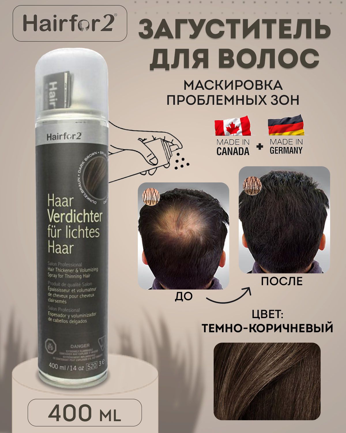 Hairfor2 Загуститель для волос, 400 мл