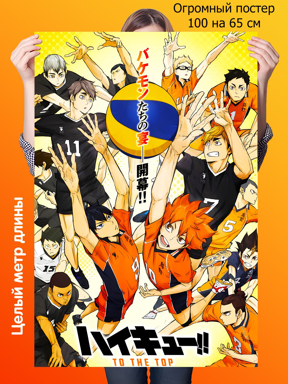 Плакат постер 100 на 65 см аниме Волейбол Haikyuu