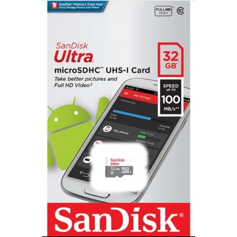 Карта памяти sandisk ultra 32 гб sdsqunr 032g gn3mn