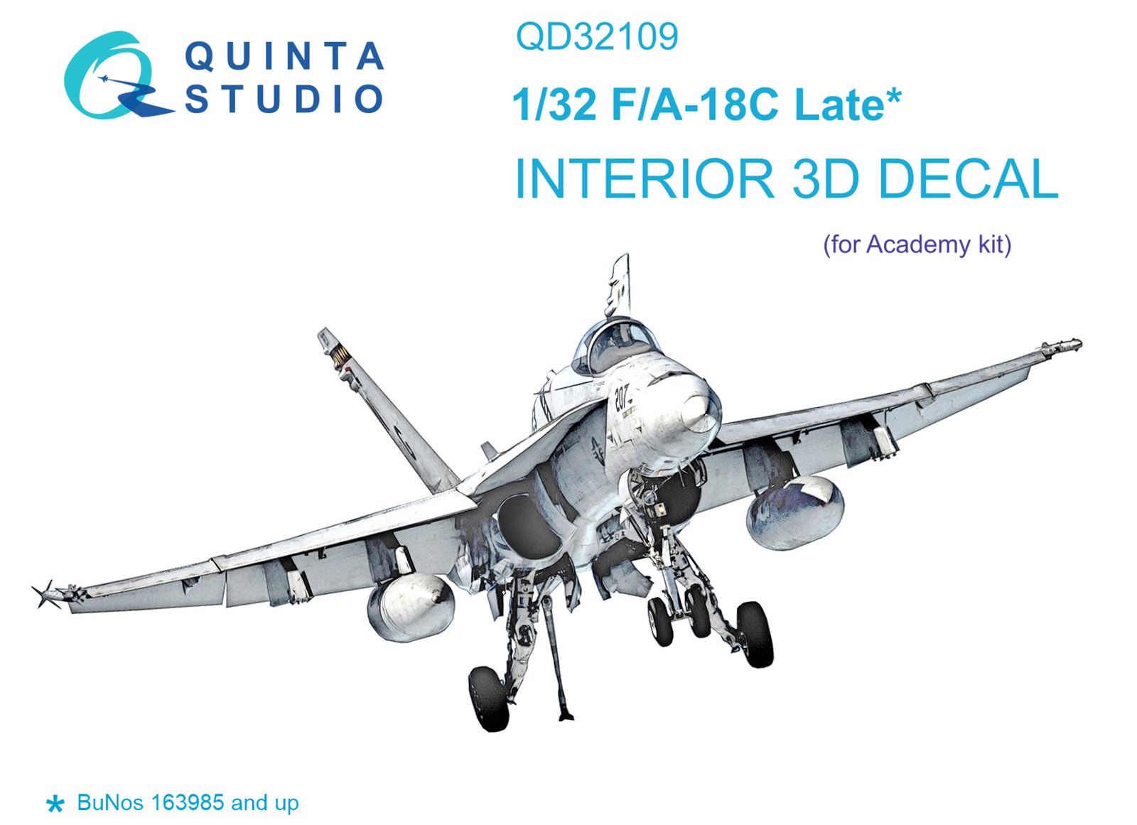 Quinta Studio QD32109 3D Декаль интерьера кабины F/A-18C Late (Academy)