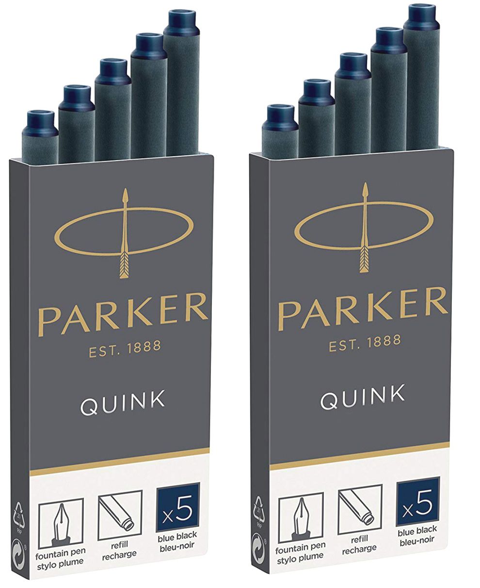 Картриджи Parker Quink Ink Z11 10 штук, тёмно-синие чернила, для перьевых ручек