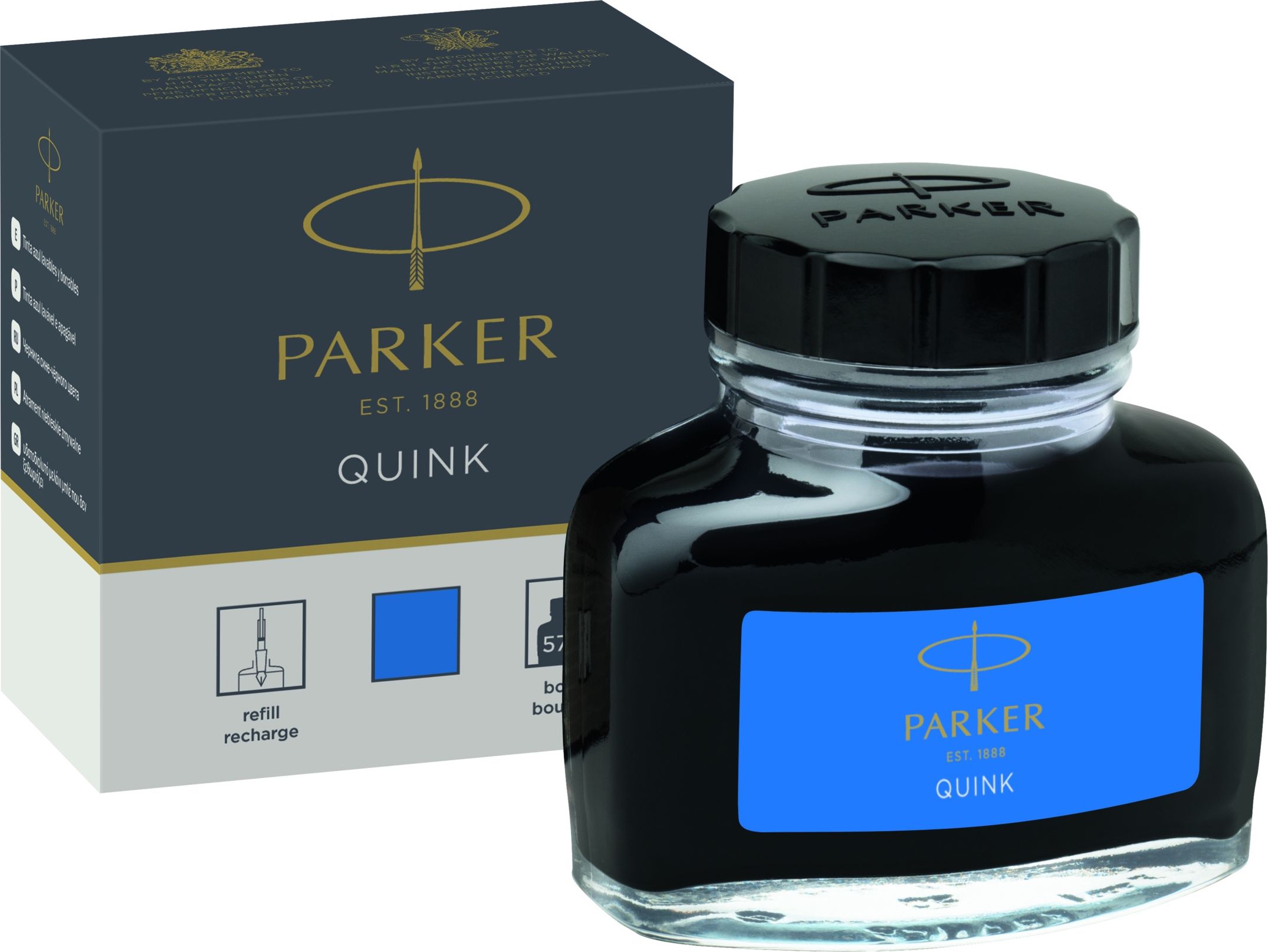 ЧернилаParkerBottleQuink,синие,смываемые,57мл