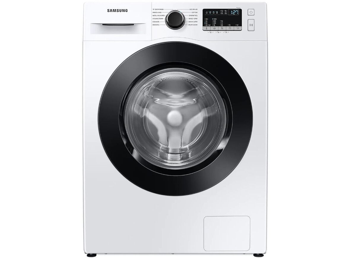 Стиральная машина Samsung WashingSS, белый, черный матовый - купить по  выгодной цене в интернет-магазине OZON (1413083400)