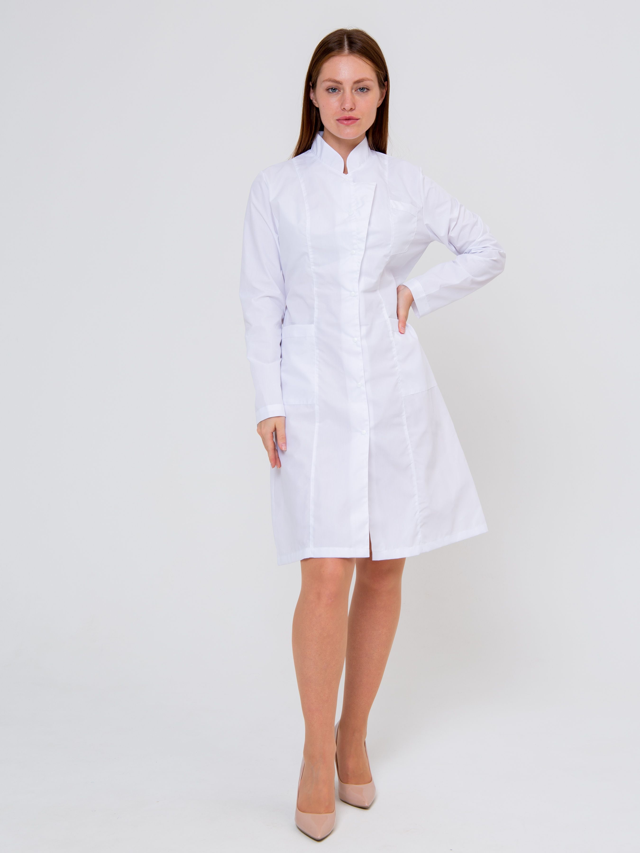 Халат медицинский женский - купить с доставкой по выгодным ценам в  интернет-магазине OZON (809173765)