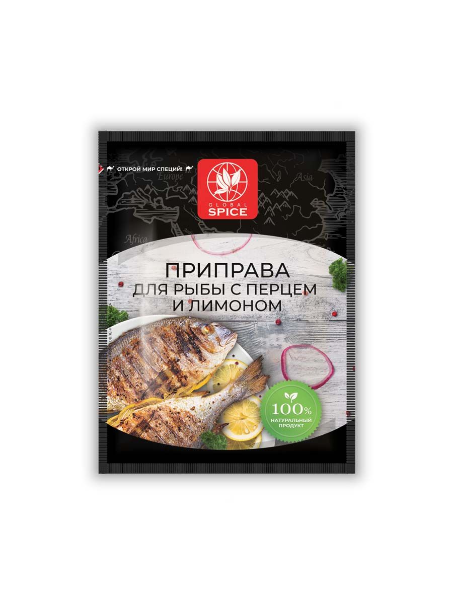 Приправа для вкусной рыбы с перцем и лимоном,Global Spice,35г - купить с  доставкой по выгодным ценам в интернет-магазине OZON (817256678)